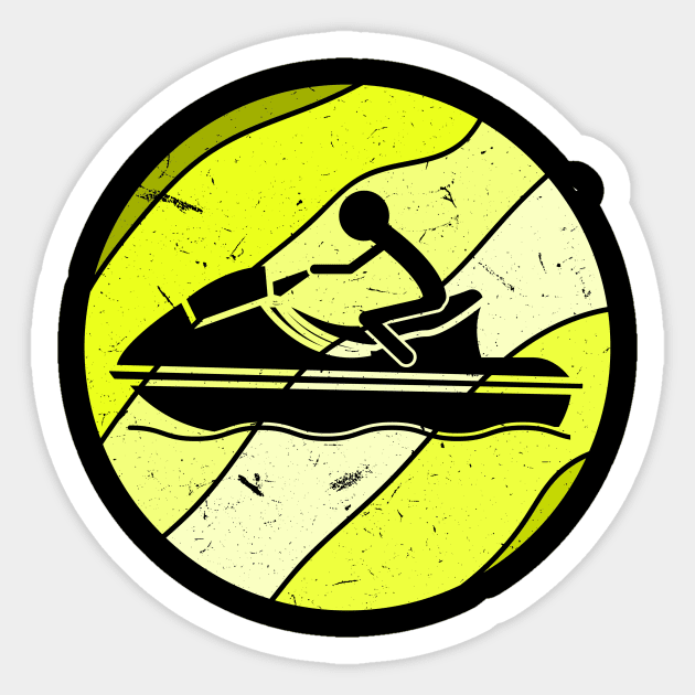 Retro Jet Ski Sticker by Imutobi